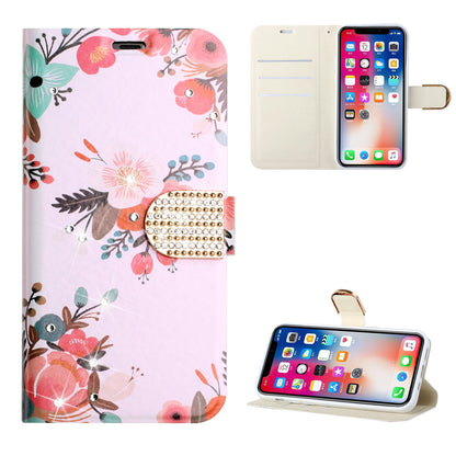 For Motorola Moto G Pure Design Pattern PU Leather Wallet Case 3D Diamond Bling Buckle with Credit Card Slot & Stand Pouch Flip  Phone Case Cover