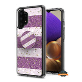 For Samsung Galaxy A03S Elegant Pattern Design Bling Glitter Hybrid Cases with Ring Stand Pop Up Finger Holder Kickstand  Phone Case Cover