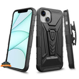 For Apple iPhone 8 Plus/7 Plus/6 6S Plus Hybrid Armor Kickstand with Swivel Belt Clip Holster Heavy Duty 3in1 Shockproof Black Phone Case Cover