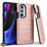 For Motorola Moto G 5G 2022 Armor Brushed Texture Rugged Carbon Fiber Hybrid Shockproof Dual Layers Hard PC + Soft TPU  Phone Case Cover