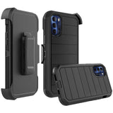 For Motorola Moto G Stylus 2022 4G Combo 3in1 Holster Heavy Duty Rugged with Swivel Belt Clip and Kickstand Black Phone Case Cover