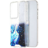 For Apple iPhone 13 (6.1") Pattern Clear Design Transparent Glitter Bling Hybrid Plastic Hard Back TPU Rubber Armor  Phone Case Cover