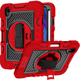 For Apple iPad 10th Gen 2022 Hybrid 3in1 Multi-Functional Tablet Case with Hand, Shoulder Strap, Pencil & Stand Holder Red Black Phone Case Cover