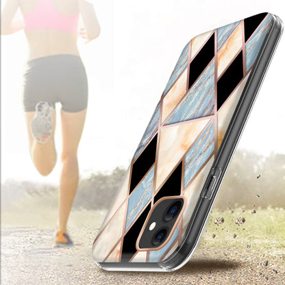 For Apple iPhone 14 Pro (6.1") Dual Layer Hybrid Shockproof Fashion Design IMD Electroplating 2in1 Hard Frame  Phone Case Cover