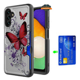 For Samsung Galaxy A13 5G Hidden Wallet Credit Card Slots with Kickstand Back Design Fashion Hybrid Shockproof Hard  Phone Case Cover