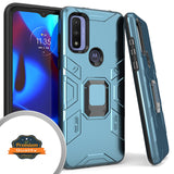 For Motorola Moto G Power 2022 Hybrid Heavy Duty Armor Protective Bumper with 360° Degree Ring Holder Kickstand [Military-Grade]  Phone Case Cover