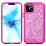 For Apple iPhone 13 Pro (6.1") Glitter Sparkle Bling Shinny Hybrid Slim Rhinestone 2 in 1 Hard PC & Soft TPU Rugged Protective  Phone Case Cover