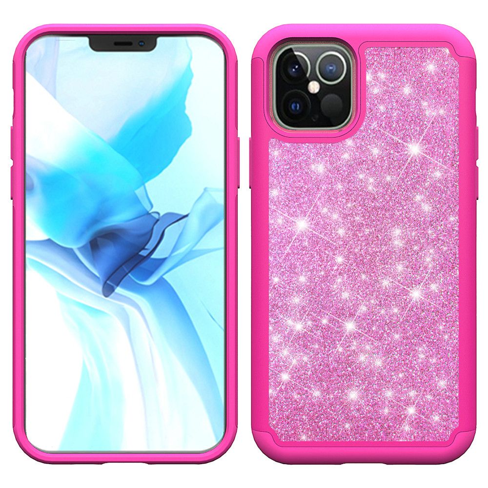 For Apple iPhone 13 Pro Max (6.7") Glitter Sparkle Bling Shinny Hybrid Slim Rhinestone 2 in 1 Hard PC & Soft TPU Rugged Protective  Phone Case Cover