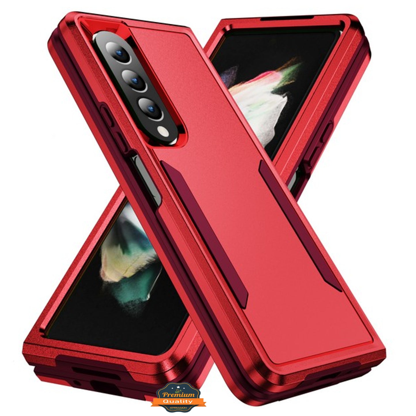 For Samsung Galaxy Z Fold 4 5G Hybrid Bumper Rugged Dual Layer Hard PC TPU Heavy-Duty Military-Grade Rubber Protective  Phone Case Cover