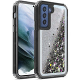 For Apple iPhone 13 Pro (6.1") Luxury Floating Glitter Case Sparkle Bling Quicksand Clear Heavy Duty Bumper Dual Layer PC Frame TPU Back  Phone Case Cover