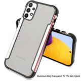 For Samsung Galaxy A73 5G Hybrid Aluminum Alloy Metal Clear Transparent Back PC TPU Bumper Frame Shockproof  Phone Case Cover