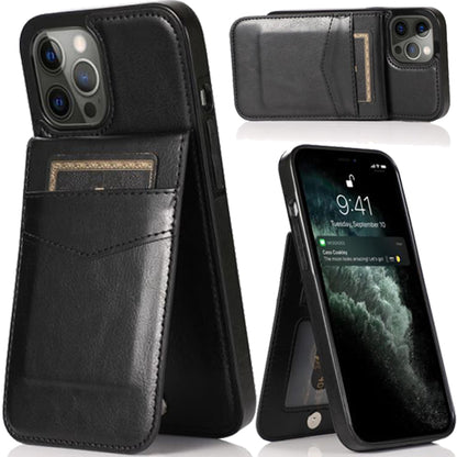 For Apple iPhone 14 Pro (6.1") Wallet Case with Credit Card Holder Vertical Leather Kickstand Buttons Flip Pouch  Phone Case Cover
