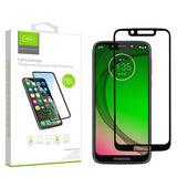 For Motorola Moto G7 Play Full Coverage Tempered Glass Screen Protector Full Screen 3D Curved Cover Clear / Black Screen Protector