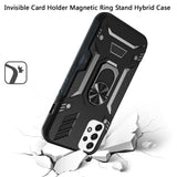 For Motorola Moto G 5G 2022 Wallet Case with Invisible Credit Card Holder, 3 in 1 Combo Holster Clip and Ring Kickstand Black Phone Case Cover