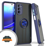 For Motorola Moto G Stylus 5G 2022 Ring Stand Holder Kickstand Hybrid Frosted Matte TPU Hard PC Frame Shock-Absorption  Phone Case Cover
