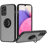 For Samsung Galaxy A33 5G Hybrid Protective PC TPU Shockproof with 360° Rotation Ring Metal Stand and Covered Camera  Phone Case Cover