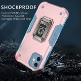 For T-Mobile Revvl 6 Pro 5G /Revvl 6 5G Hybrid 2 in 1 Hard PC TPU Heavy Duty Rugged Bumper Shockproof with Magnetic Ring Kickstand  Phone Case Cover